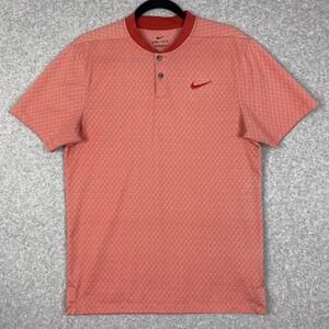 Nike Shirt Mens Small Red Golf Polo Dri-Fit Blade Collar
